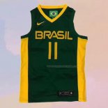 Maglia Brasile Anderson Varejao NO 11 2019 FIBA Baketball World Cup Verde