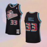 Maglia Detroit Pistons Grant Hill NO 33 Mitchell & Ness 1998-99 Nero