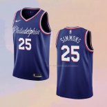 Maglia Philadelphia 76ers Ben Simmons NO 25 Citta 2019-20 Blu
