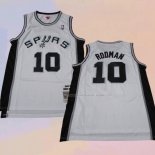 Maglia San Antonio Spurs Dennis Rodman NO 10 Mitchell & Ness 1983-84 Bianco