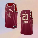 Maglia All Star 2024 Philadelphia 76ers Joel Embiid NO 21 Rosso
