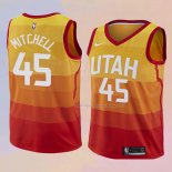 Maglia Bambino Utah Jazz Donovan Mitchell NO 45 Citta 2017-18 Arancione