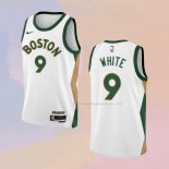 Maglia Boston Celtics Derrick White NO 9 Citta 2023-24 Bianco