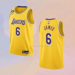 Maglia Los Angeles Lakers LeBron James NO 6 Icon 2022-23 Giallo
