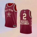 Maglia All Star 2024 Oklahoma City Thunder Shai-gilgeous Alexander NO 2 Rosso
