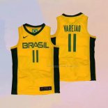 Maglia Brasile Anderson Varejao NO 11 2019 FIBA Baketball World Cup Giallo