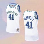 Maglia Dallas Mavericks Dirk Nowitzki NO 41 Mitchell & Ness 1998-99 Bianco