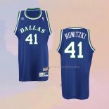 Maglia Dallas Mavericks Dirk Nowitzki NO 41 Throwback Blu