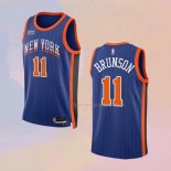 Maglia New York Knicks Jalen Brunson NO 11 Citta 2023-24 Blu