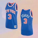 Maglia New York Knicks John Starks NO 3 Mitchell & Ness 1991-92 Blu