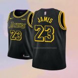 Maglia Bambino Los Angeles Lakers LeBron James NO 23 Citta 2017-18 Nero