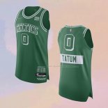 Maglia Boston Celtics Jayson Tatum NO 0 Citta Autentico Verde