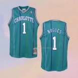 Maglia Charlotte Hornets Muggsy Bogues NO 1 Hardwood Classics 1992-93 Verde