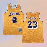 Maglia Los Angeles Lakers Bape NO 23 Mitchell & Ness Giallo