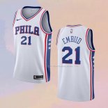 Maglia Philadelphia 76ers Joel Embiid NO 21 Association Bianco