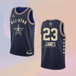 Maglia All Star 2024 Los Angeles Lakers LeBron James NO 23 Blu