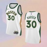 Maglia Boston Celtics Sam Hauser NO 30 Citta 2023-24 Bianco