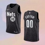 Maglia Brooklyn Nets Personalizzate Earned 2020-21 Nero