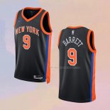 Maglia New York Knicks RJ Barrett NO 9 Citta 2022-23 Nero