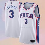 Maglia Philadelphia 76ers Allen Iverson NO 3 Association Bianco
