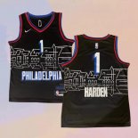Maglia Philadelphia 76ers James Harden NO 1 Citta 2020-21 Nero