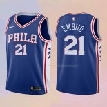 Maglia Bambino Philadelphia 76ers Joel Embiid NO 21 2017-18 Blu