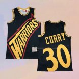Maglia Golden State Warriors Stephen Curry NO 30 Mitchell & Ness Big Face Blu