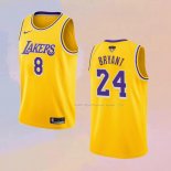 Maglia Los Angeles Lakers Kobe Bryant NO 8 24 Giallo