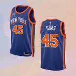 Maglia New York Knicks Jericho Sims NO 45 Citta 2023-24 Blu